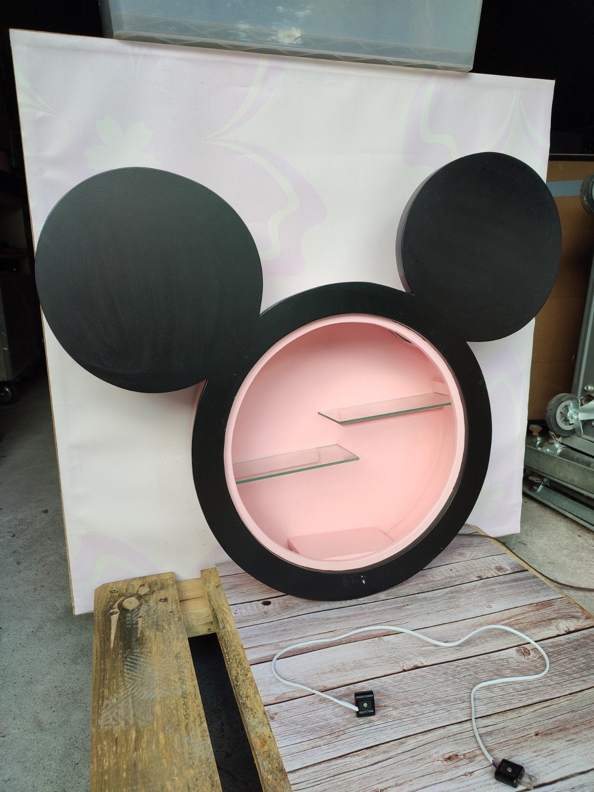 Mickey Mouse Opbergmeubel/Wanddecoratie met verlichting, Ophalen, Mickey Mouse, Gebruikt