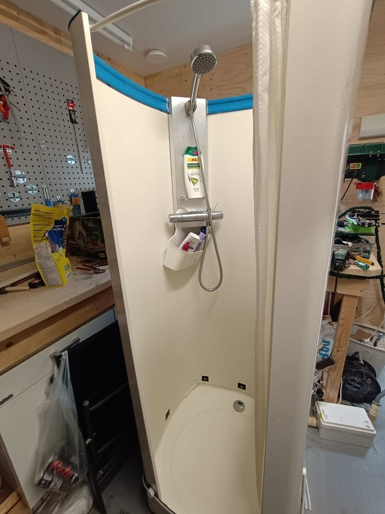 Mobiele nooddouche met afvoerpomp, Ophalen, Gebruikt, Douche