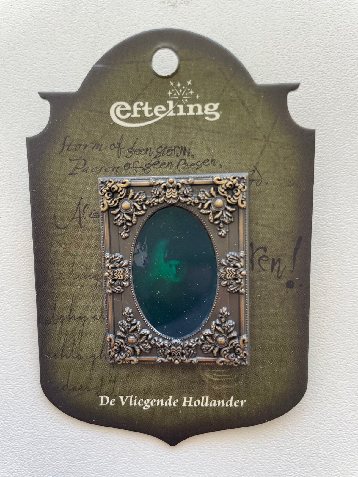 Efteling pin De Vliegende Hollander op kaartje EPP 487, Ophalen of Verzenden, Nieuw, Button of Speldje