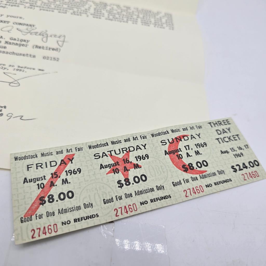 Woodstock vintage ticket 1969, Verzenden, Zo goed als nieuw