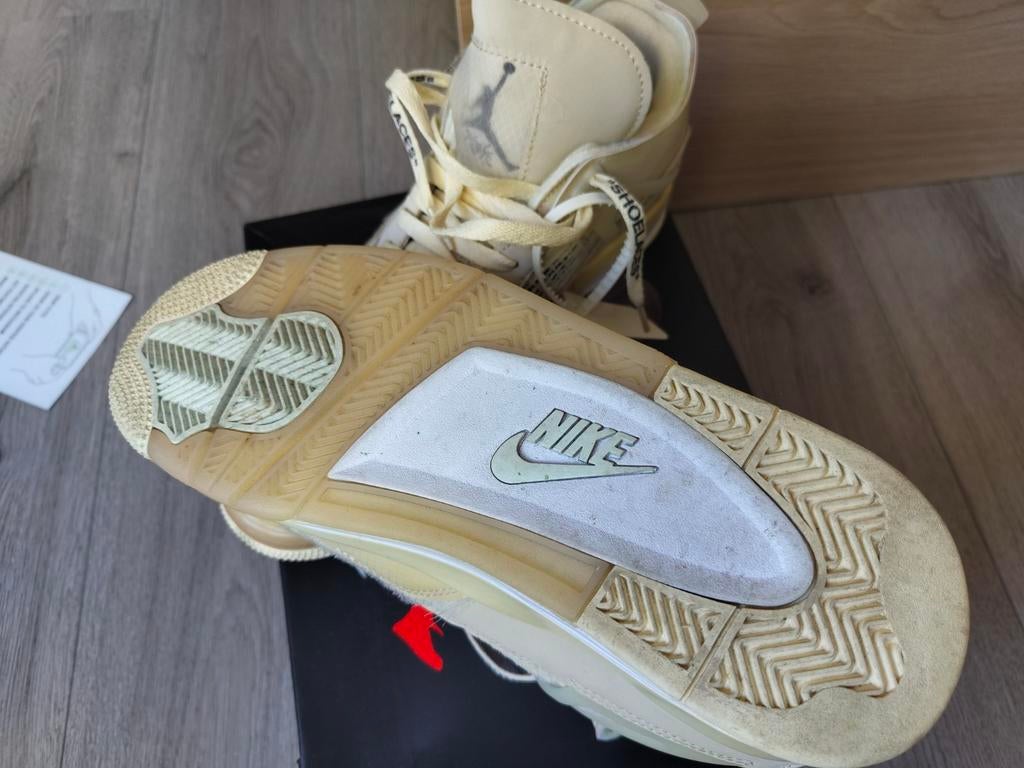 off-white Jordan 4 sail 44.5-45 EU in prima staat, Kleding | Heren, Schoenen, Overige kleuren, Nike, Ophalen of Verzenden, Sneakers of Gympen
