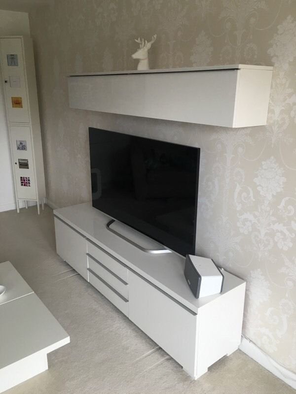 Ikea Besta Burs tv meubel met bovenkast, Ophalen, 150 tot 200 cm, Zo goed als nieuw, Minder dan 100 cm
