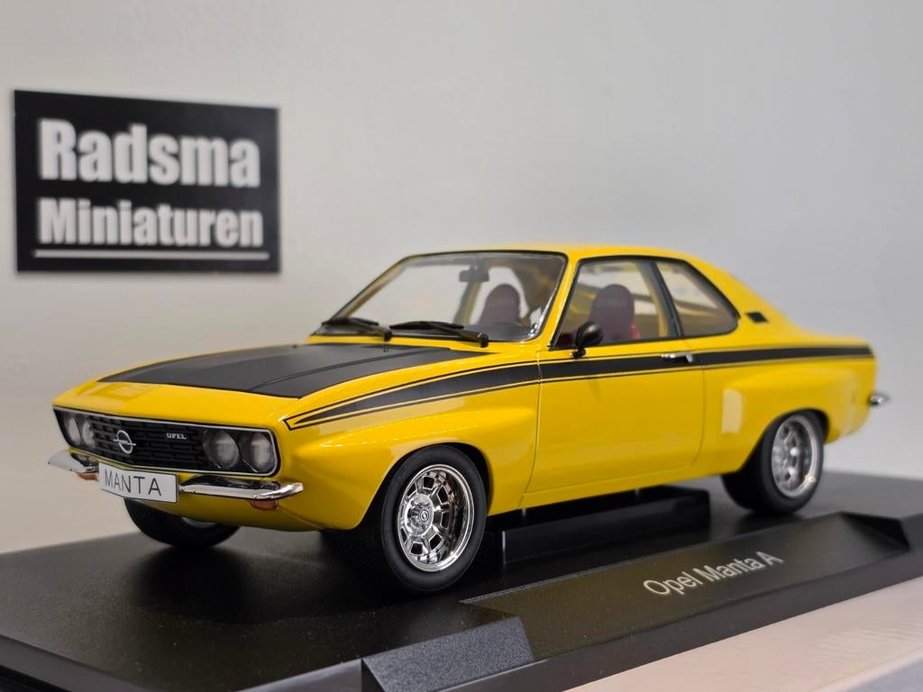 Opel Manta A Irmscher 1974 Geel/zwart 1:18 MCG, ModelCarGroup, Auto, Nieuw, Ophalen of Verzenden