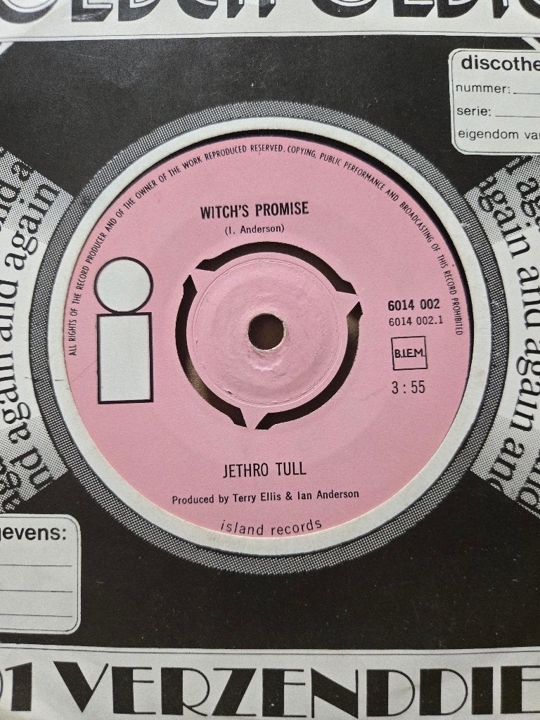 Jethro tull - Witch's promise, Cd's en Dvd's, Vinyl Singles, Gebruikt, 7 inch, Ophalen of Verzenden, Pop