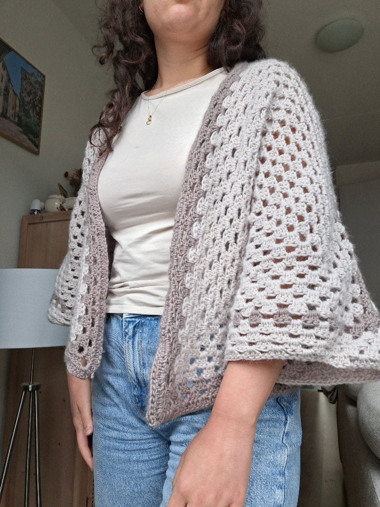 Gehaakte vest - handgemaakt, Maat 38/40 (M), Beige, Nieuw, Ophalen of Verzenden