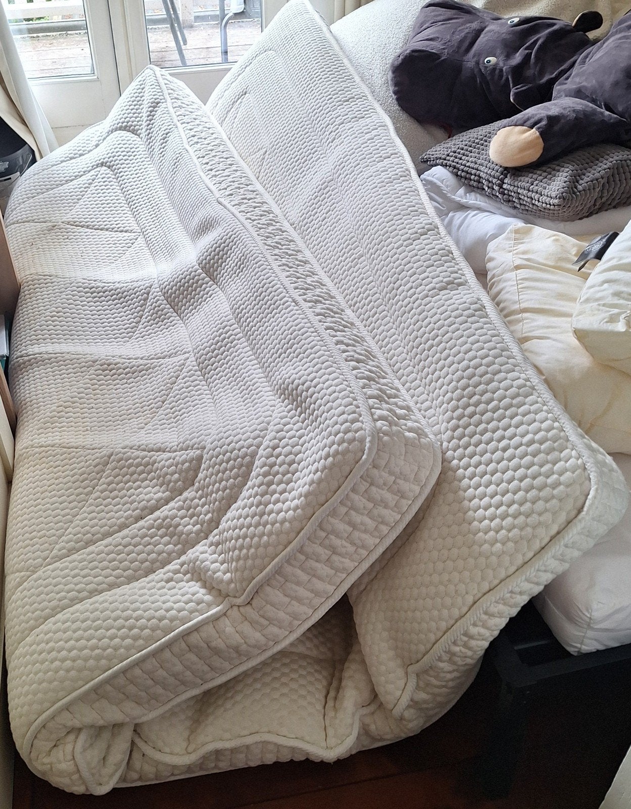 Topper Aeromax Swiss Sense 200 bij 180cm, Ophalen, Gebruikt, Wit, Overige typen