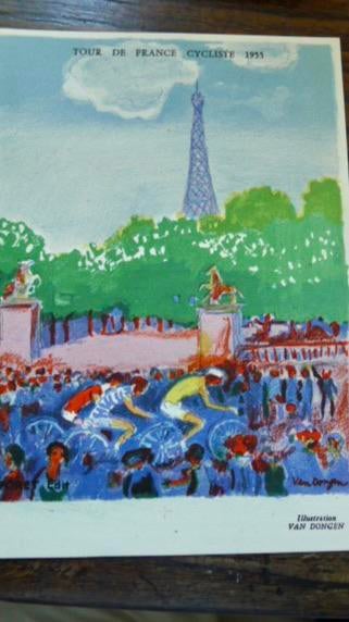 Kees van Dongen, bekende kleine litho tgv Tour  de France, Ophalen of Verzenden