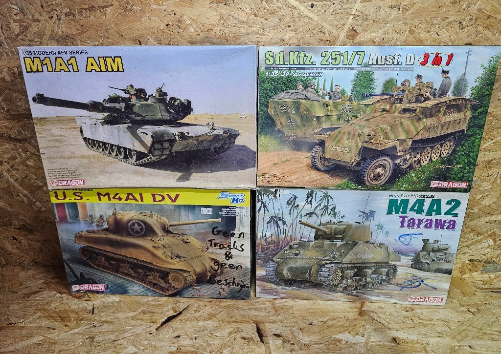 4x Dragon modelbouwtank (k028), Overige merken, Gebruikt, Tank, Verzenden