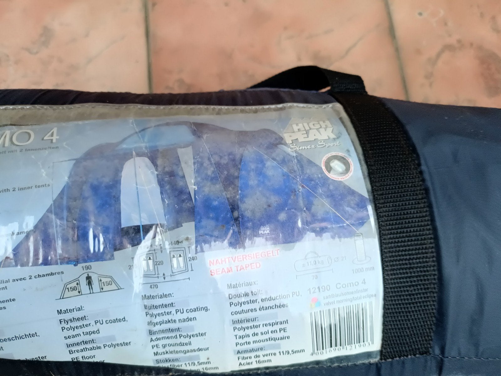 High Peak Como 4 persoons tent - Ideaal voor kamperen, Caravans en Kamperen, Tenten, Ophalen, Gebruikt, Tot en met 4