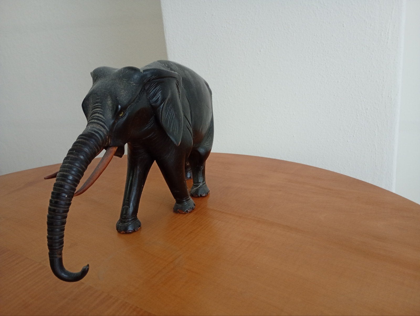 Vintage Houten Olifant Beeldje - Handgesneden Decoratie, Antiek en Kunst, Ophalen of Verzenden