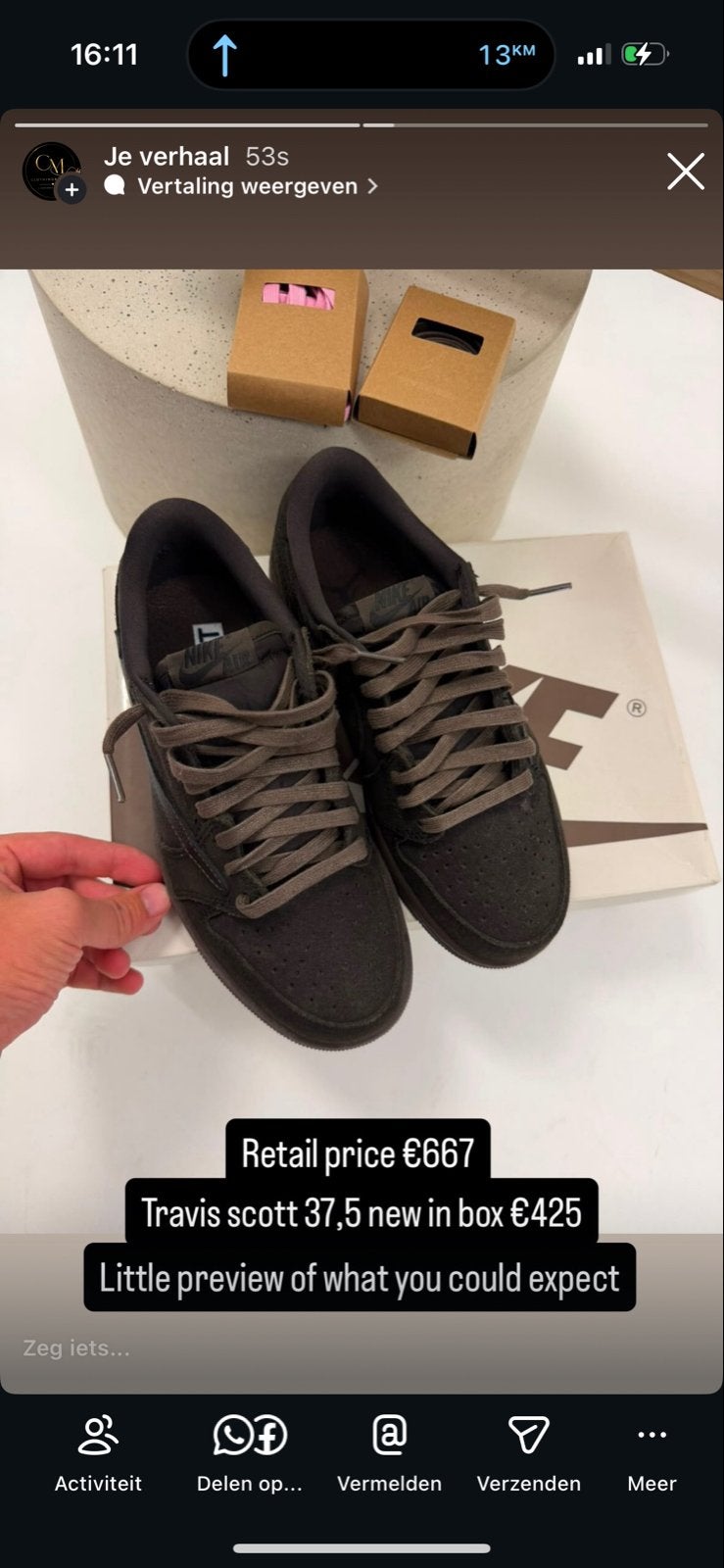 Travis Scott x Nike Air Jordan 1 Low OG SP Black Phantom, Ophalen of Verzenden, Nieuw, Zwart, Sneakers of Gympen