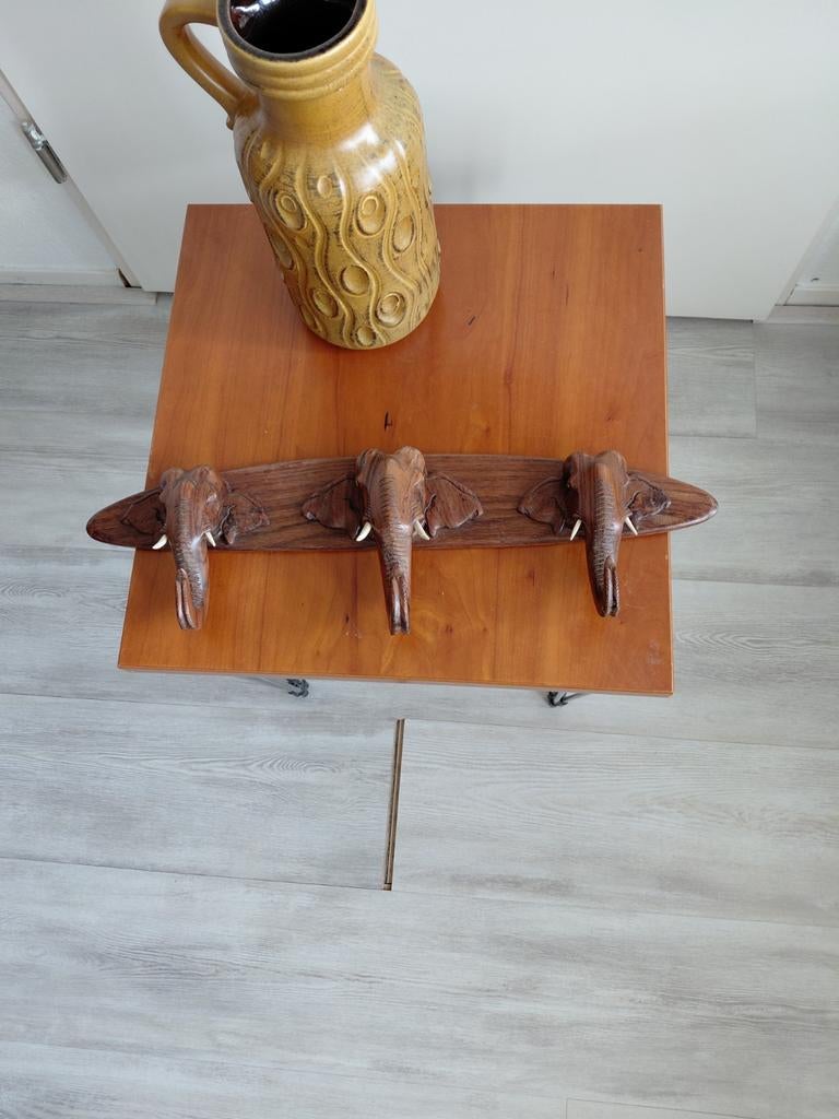 Olifanten kapstok hout india, Huis en Inrichting, Woonaccessoires | Kapstokken, Wandkapstok, Gebruikt, Ophalen of Verzenden, Minder dan 100 cm