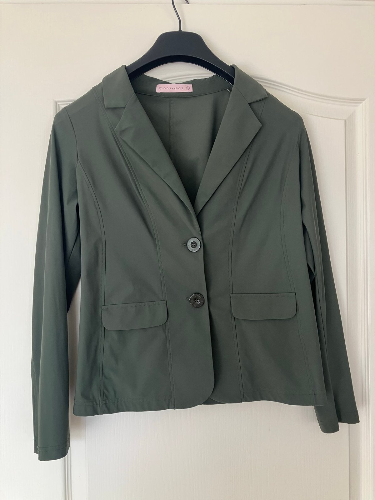 Groene blazer Studio Anneloes, maat S, travelkwaliteit, Ophalen of Verzenden, Zo goed als nieuw, Jasje, Maat 36 (S)
