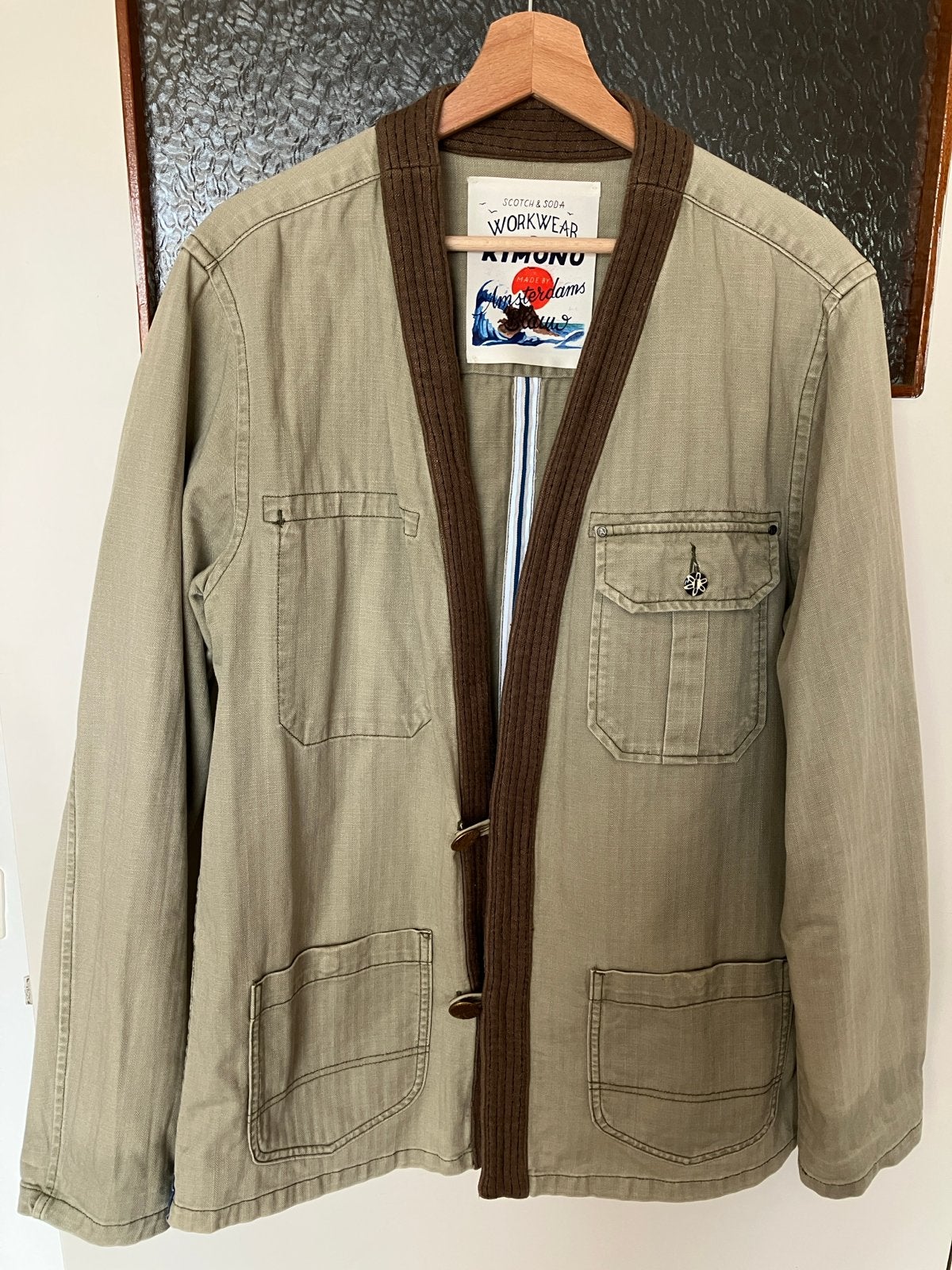 Scotch & Soda Workwear Kimono Jas Chore Coat Large, Kleding | Heren, Ophalen of Verzenden, Zo goed als nieuw, Maat 52/54 (L), Groen