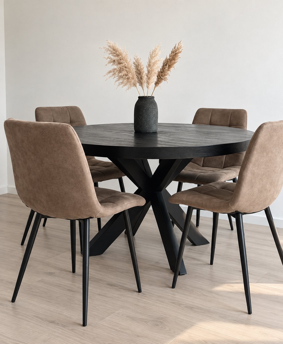 Moderne eetkamer-/salontafel set icl. stoelen, Huis en Inrichting, Ophalen, 100 tot 150 cm, Zo goed als nieuw, Vier personen