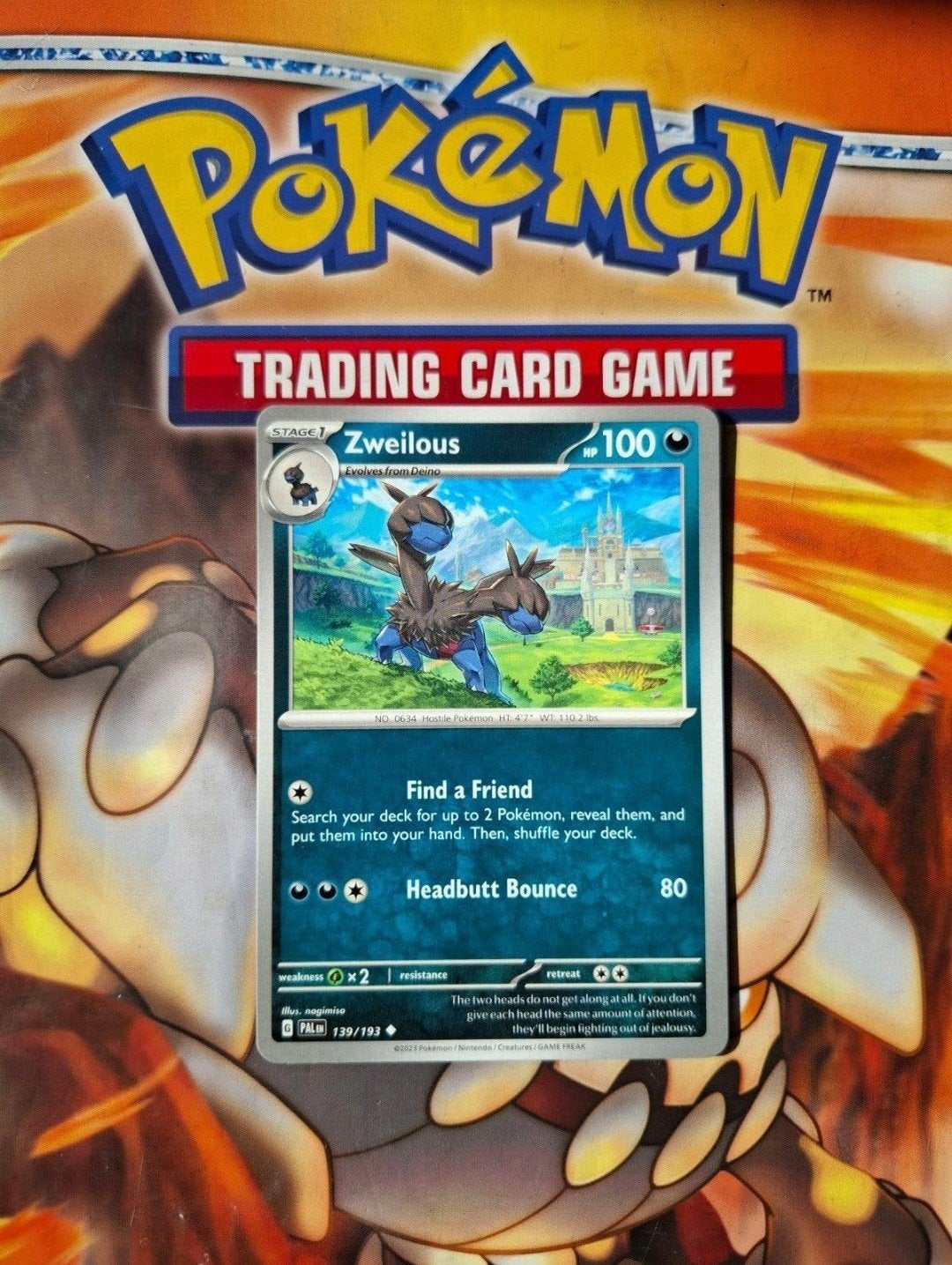 Zweilous 139/193 Paldea Evolved pokemon kaart nm-mint, Ophalen of Verzenden, Zo goed als nieuw, Losse kaart