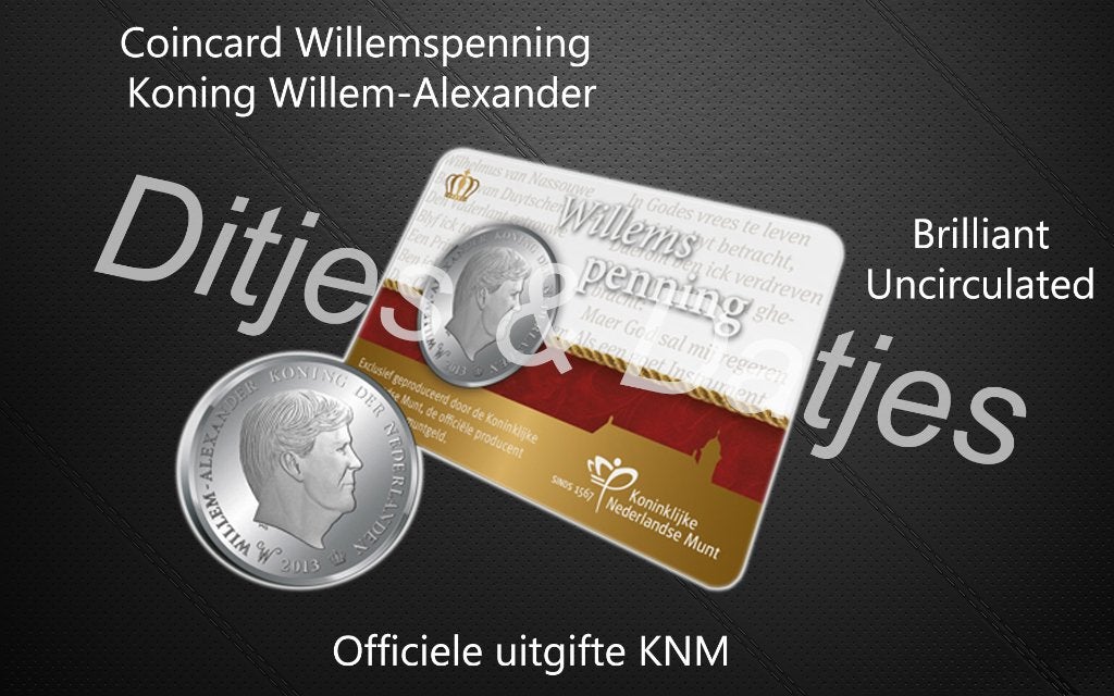 De Willemspenning in coincard KNM troonwisseling, Ophalen of Verzenden, Overige materialen