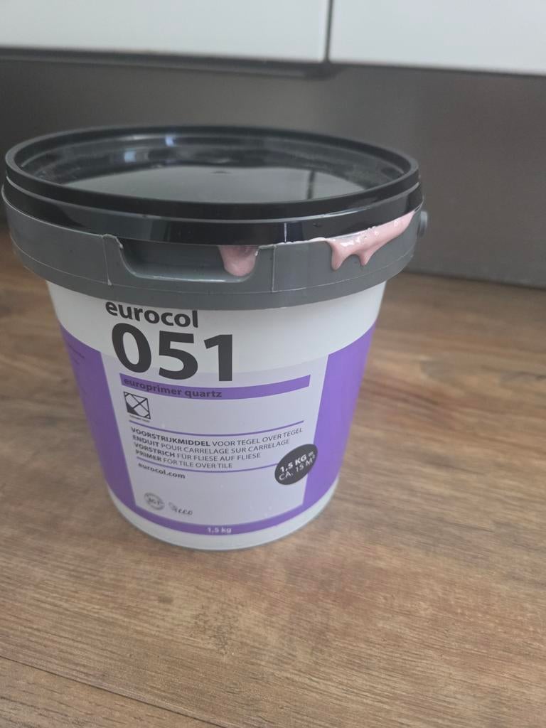 Eurocol 051 primer voorstrijkmiddel voor tegel over tegel, Doe-het-zelf en Verbouw, Ophalen, Nieuw, Wit