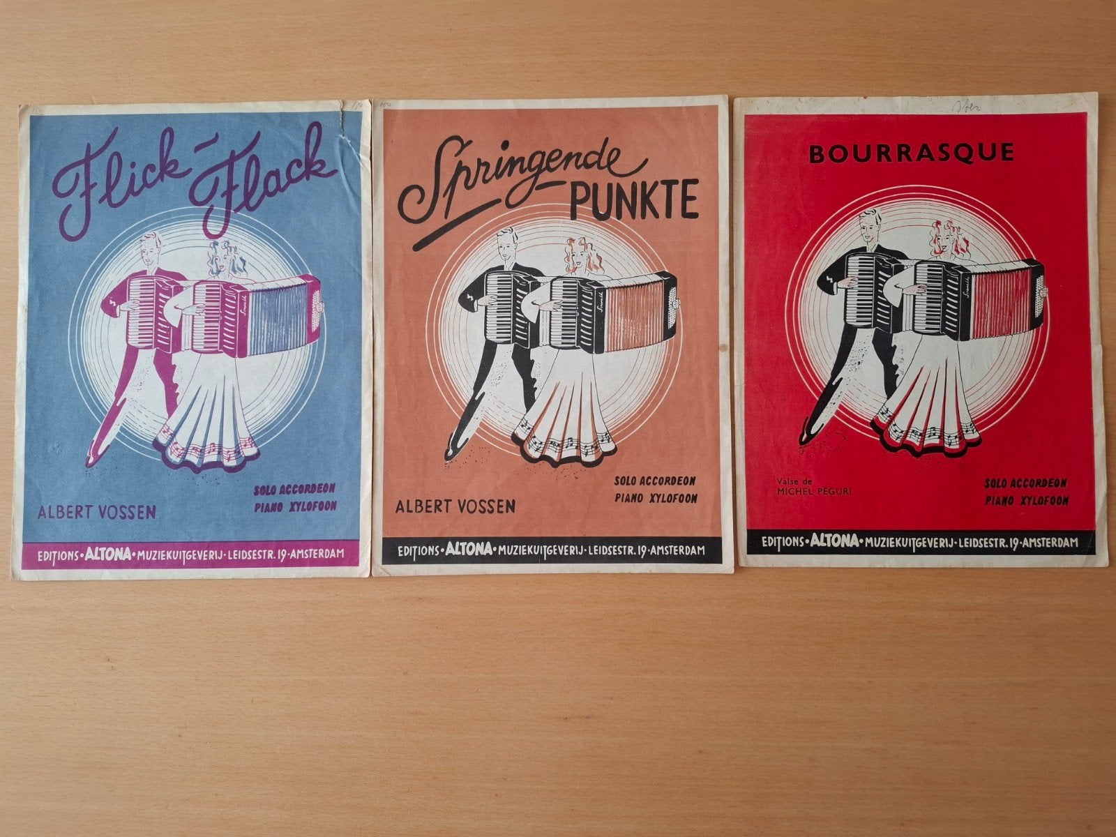 3 Partituren voor Accordeon, Piano, Xylofoon, Muziek en Instrumenten, Ophalen of Verzenden, Gebruikt, Accordeon