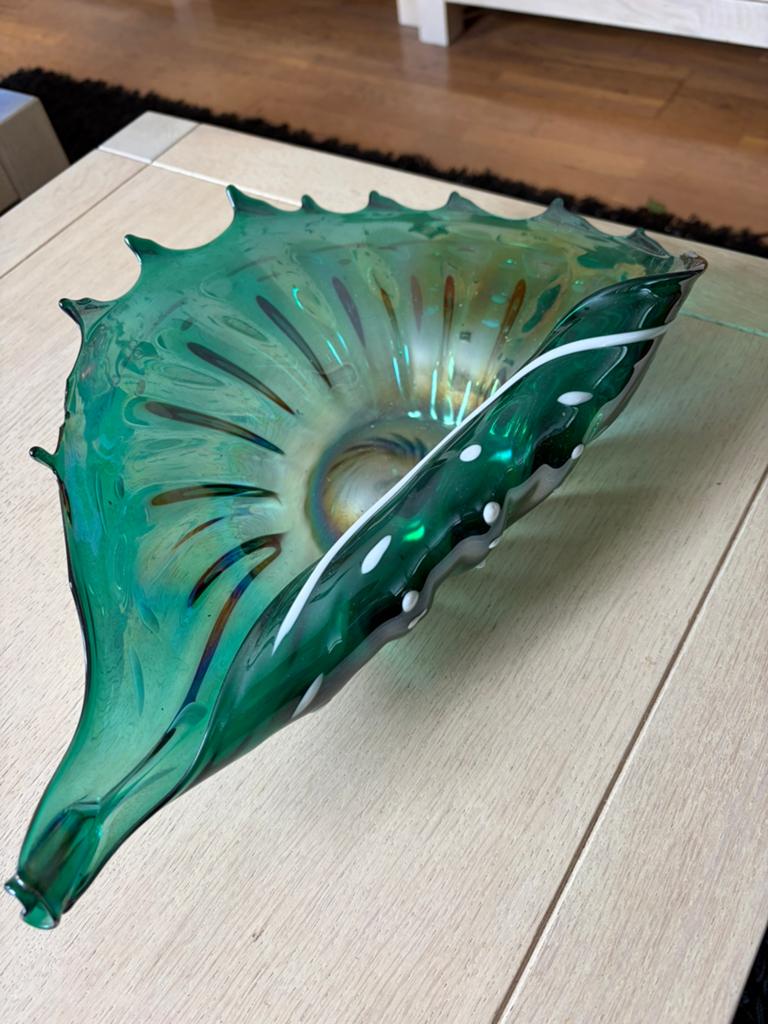 Mooie glazen schaal / decoratie Murano stijl, Ophalen, Zo goed als nieuw, Glas