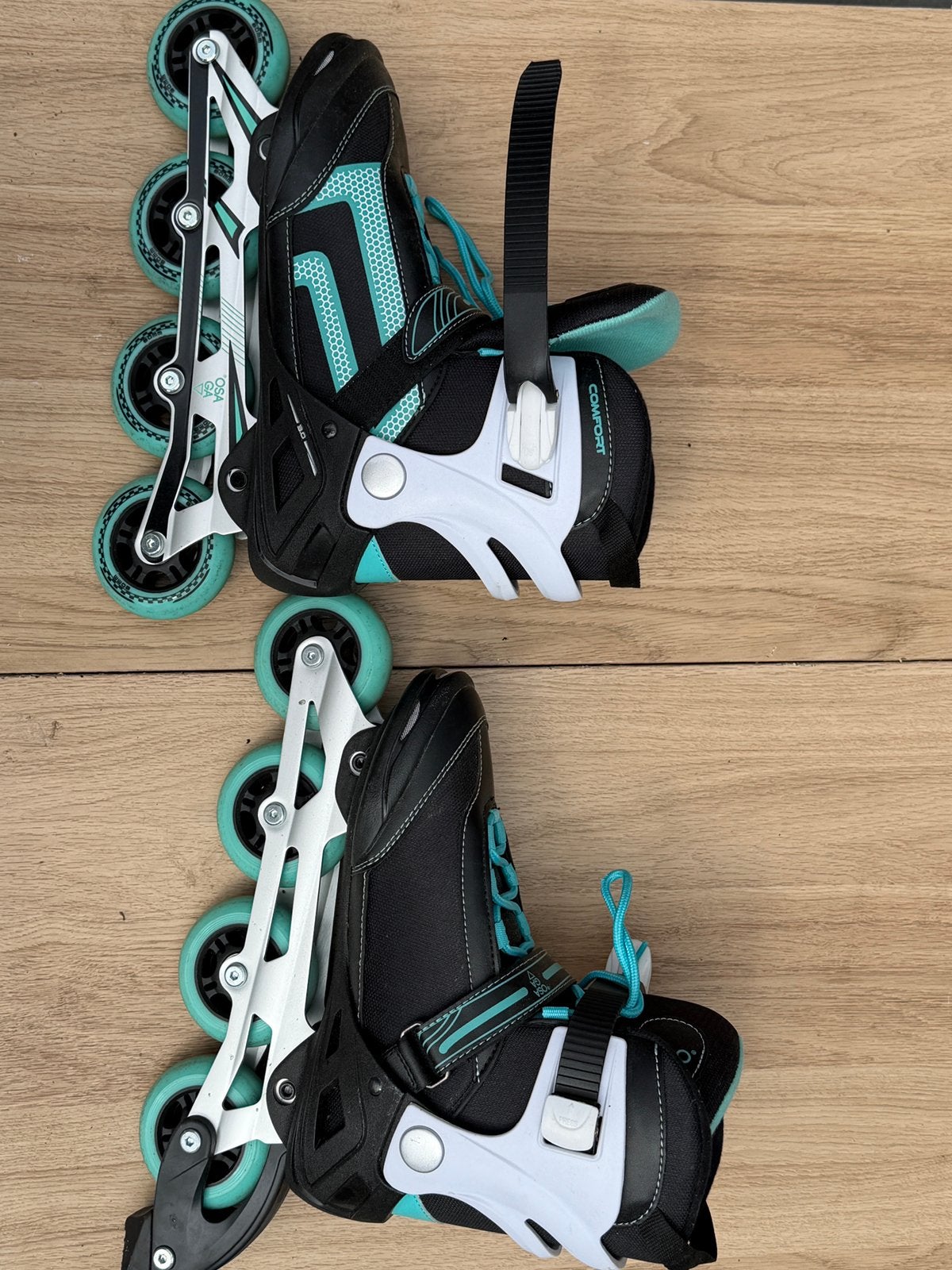Skeelers osaga Zwart/Turquoise  - Maat 41, Sport en Fitness, Overige merken, Nieuw, Ophalen of Verzenden, Inline skates 4 wielen