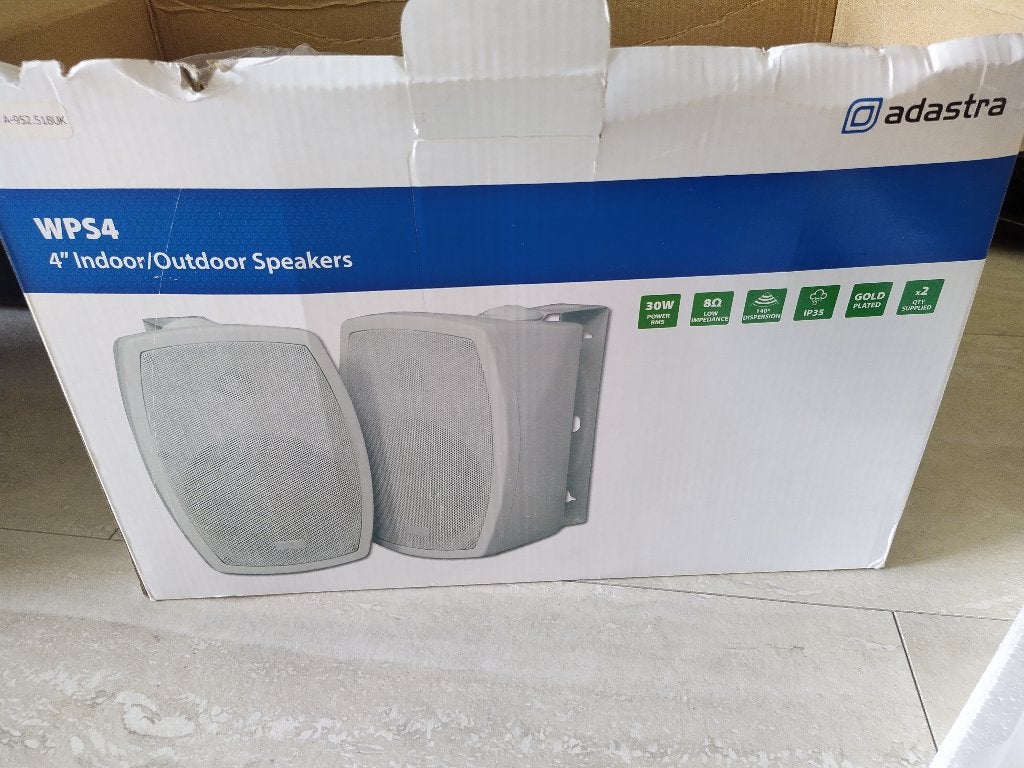 Adastra set WPS4 binnen/buiten speakers (wit), Audio, Tv en Foto, Luidsprekers, Overige merken, Nieuw, Ophalen of Verzenden, Minder dan 60 watt