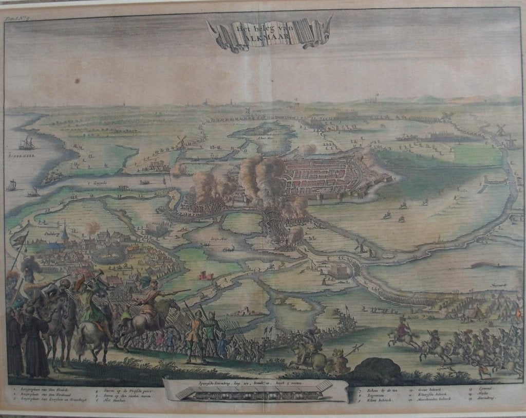Beleg van Alkmaar - 1573 - kopergravure - J.le Clerc - 1730, Ophalen