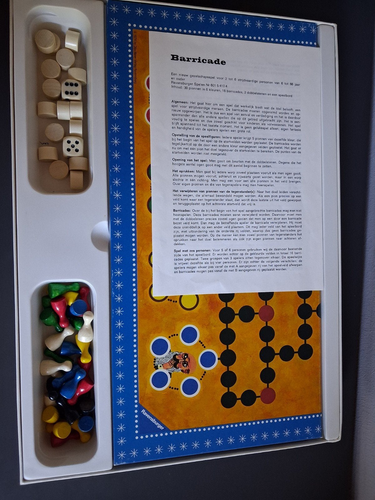 jeu de barricade spel bordspel vintage 6 personen, Hobby en Vrije tijd, Ophalen of Verzenden, Gebruikt