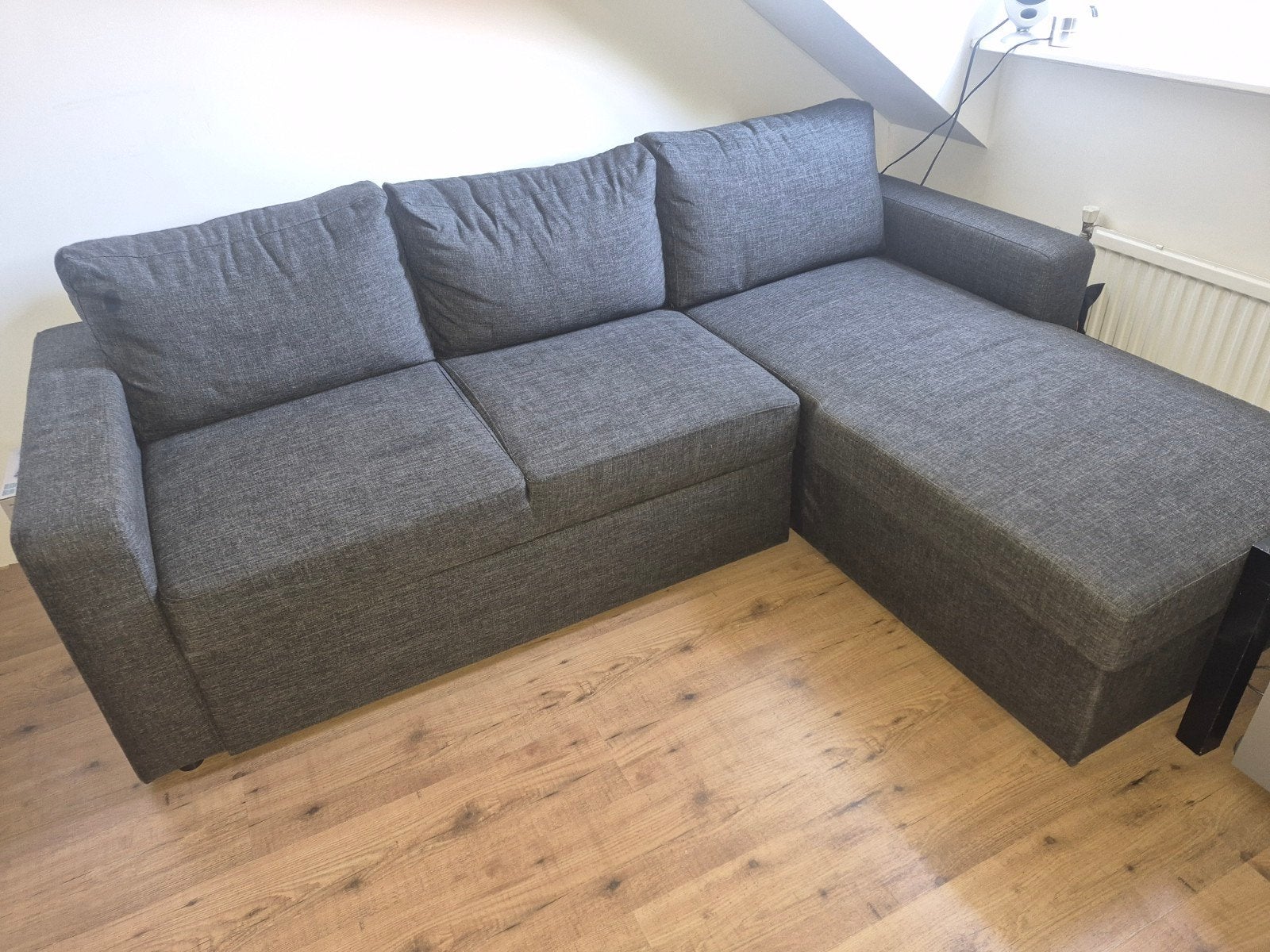 Slaapbank JYSK MARSLEV 145  195 cm donkergrijs, Ophalen, Tweepersoons