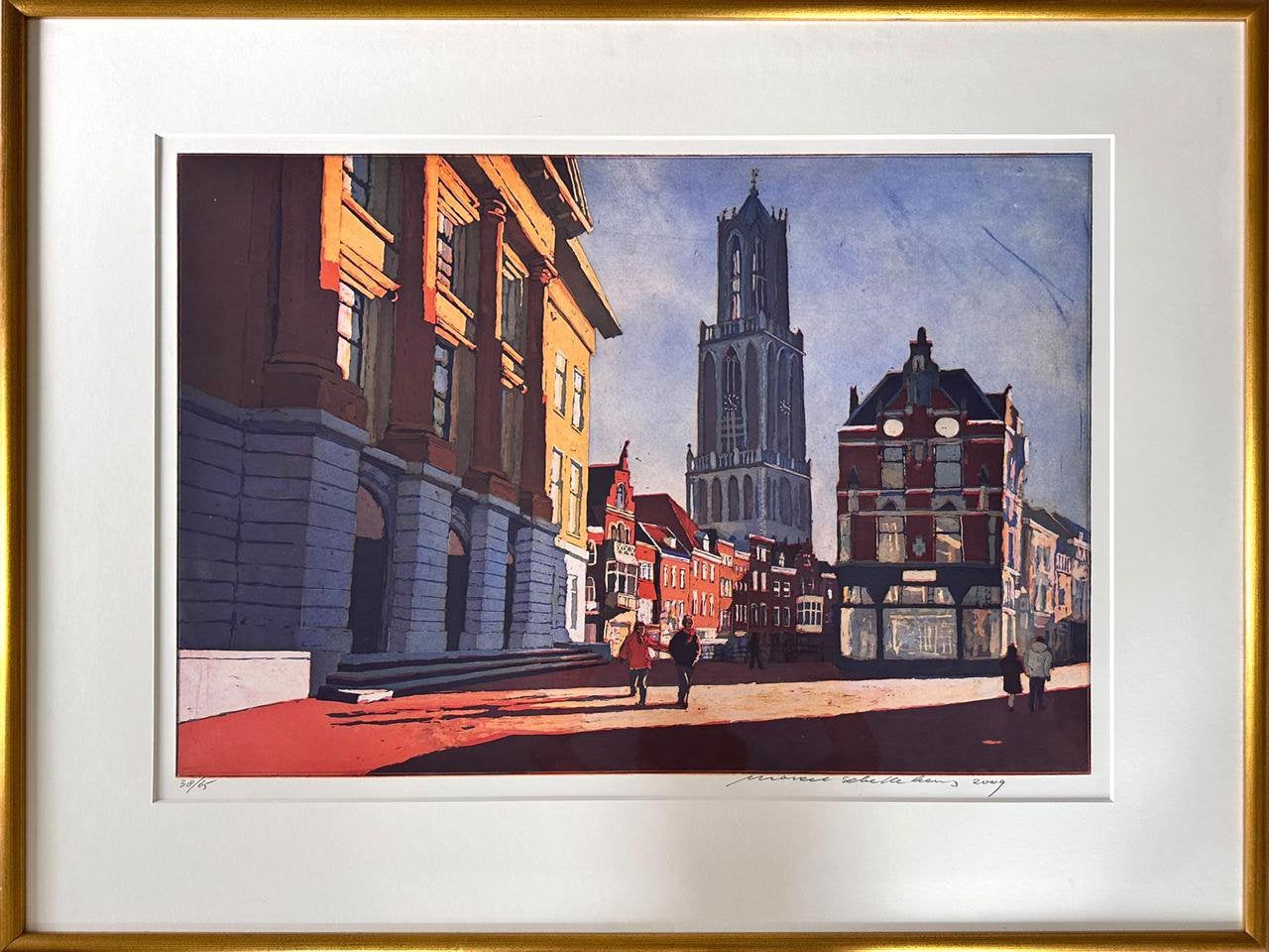 Prachtige kleurenets van Marcel Schellekens, Antiek en Kunst, Ophalen, Gelimiteerde oplage, Kaarten en plattegronden, Ets