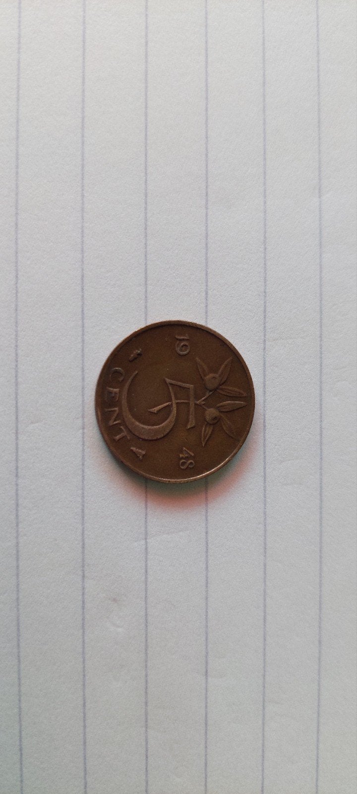 5 cent uit 1948 met Wilhelmina, Postzegels en Munten, Munten | Nederland, Ophalen, Koningin Wilhelmina, 5 cent, Losse munt
