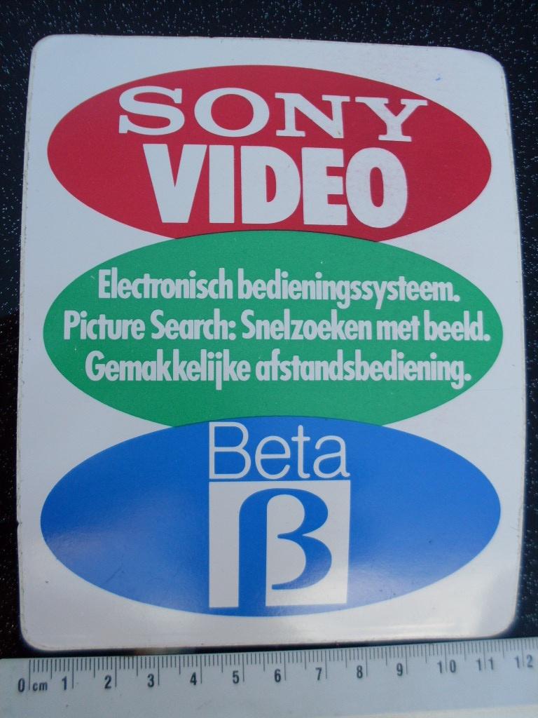 sticker sony video beta betamax logo, Verzenden, Zo goed als nieuw, Merk