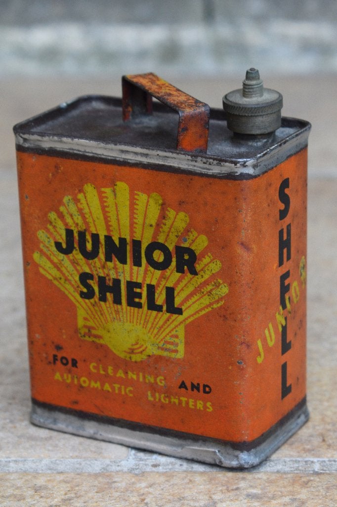 1930 Engelse Shell Junior olie blik, Ophalen of Verzenden, Gebruikt, Reclamebord