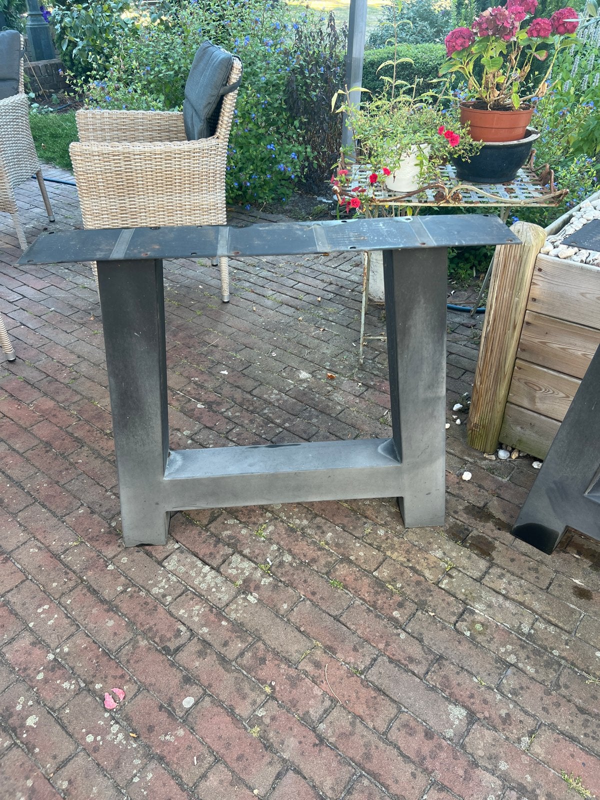 Metalen tafelpoten - Set van 2, Tafelpoot, Gebruikt, Minder dan 50 cm, Ophalen of Verzenden