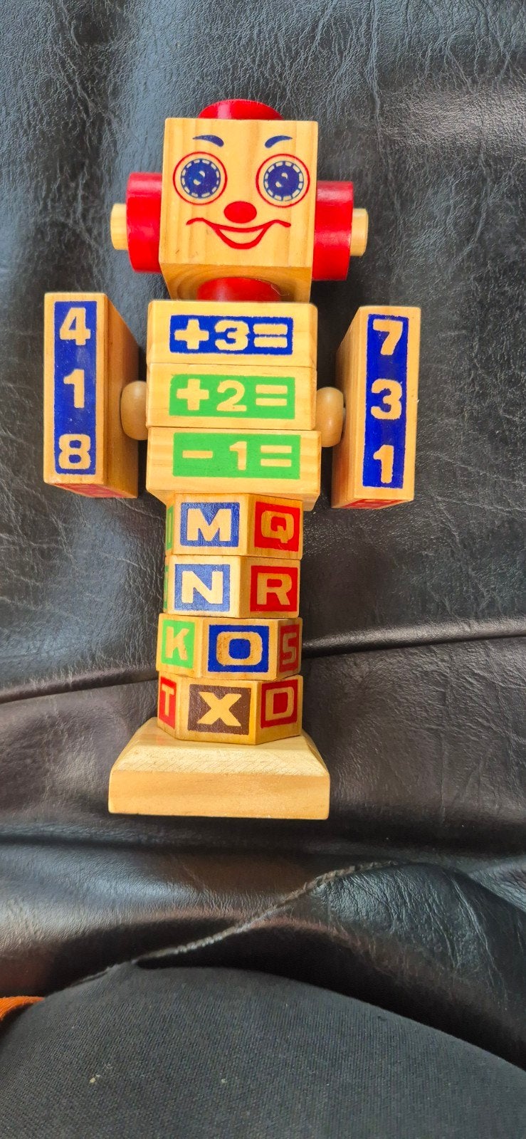 Houten robot met cijfers en letters - Educatief speelgoed, Ophalen of Verzenden, Rekenen