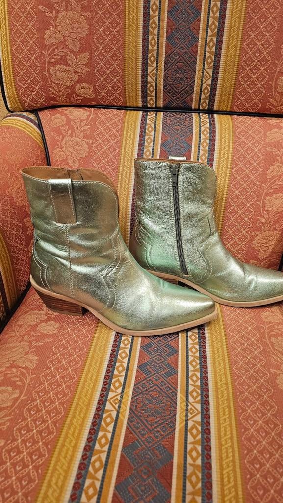 Prachtig metallic met leer groene cowboy laarsjes .38 Nelson, Ophalen of Verzenden, Zo goed als nieuw, Groen
