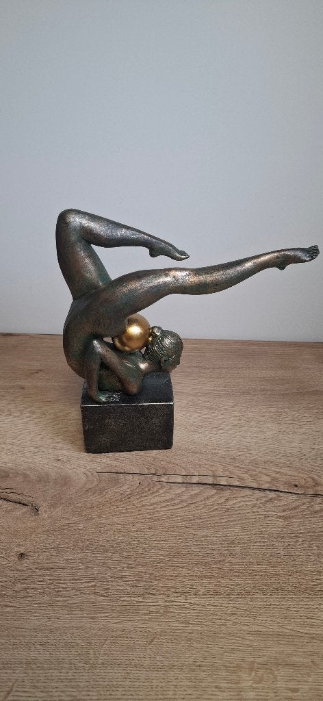 Artistiek Beeld Gymnast Danseres Bronslook - 26cm, Verzamelen, Beelden en Beeldjes, Ophalen, Nieuw, Mens
