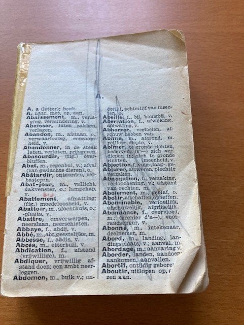 Frans zakwoordenboek, geen druk bekend, niet meer te vinden, Antiek en Kunst, Ophalen of Verzenden