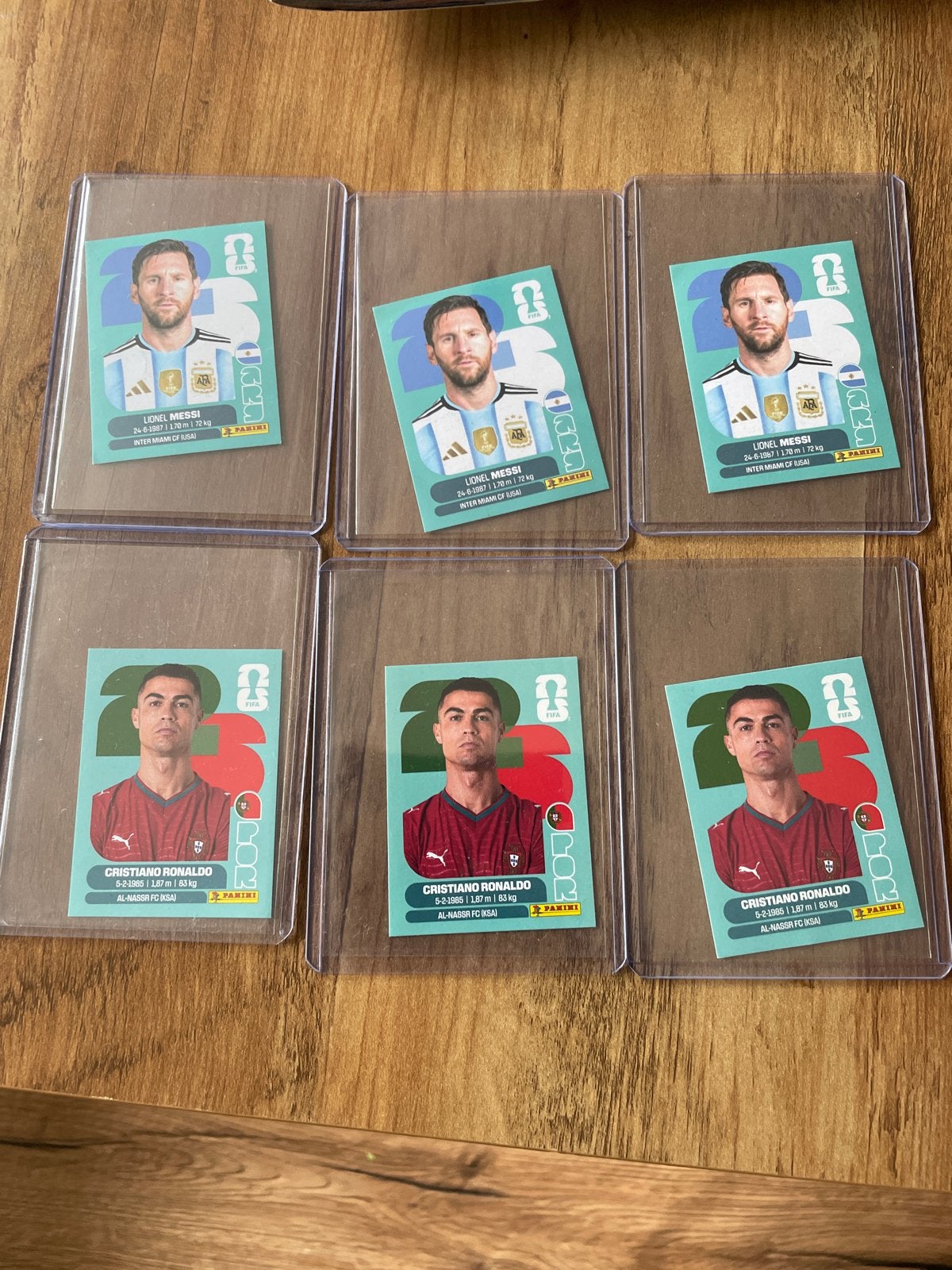Panini Messi & Ronaldo voetbalplaatjes, Ophalen of Verzenden, Zo goed als nieuw, Buitenlandse clubs, Spelerskaart