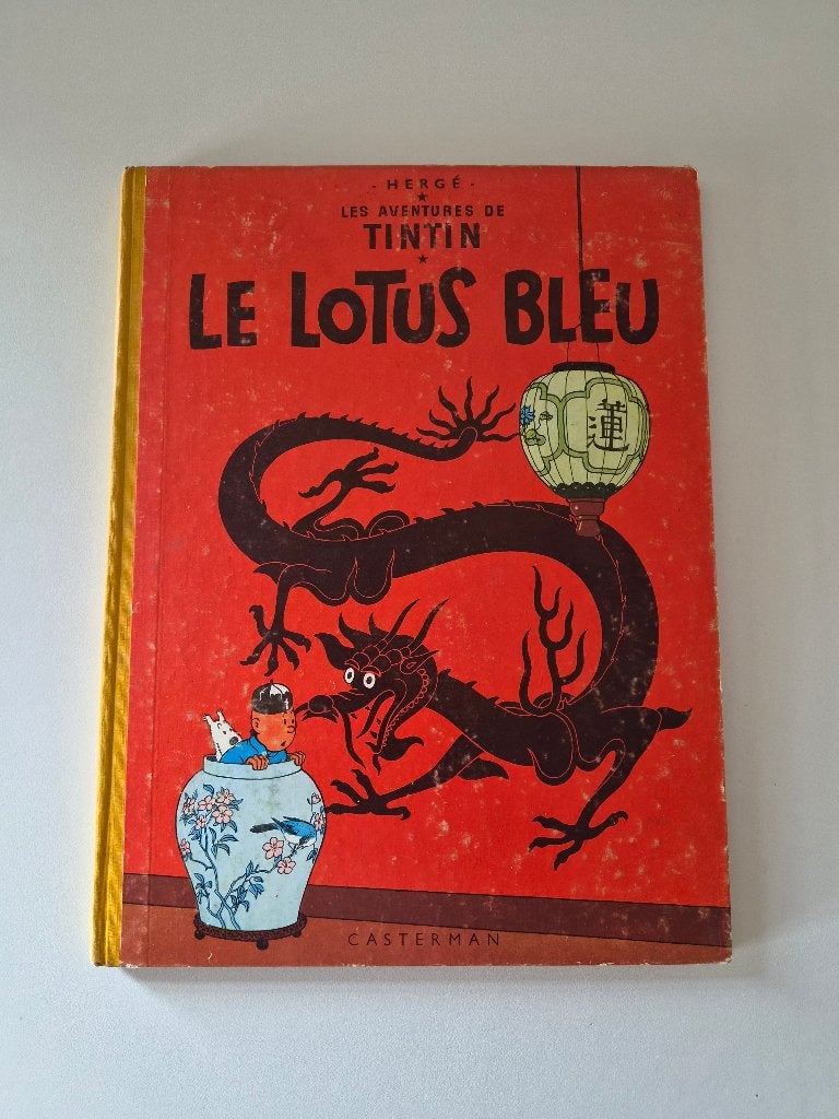 Kuifje / Tintin, Le Lotus Bleu, 1958, Gelezen, Eén stripboek, Ophalen of Verzenden, Hergé