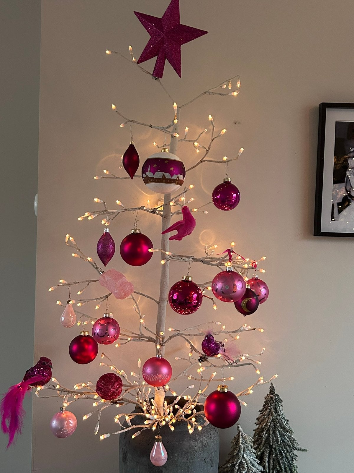23 mooie roze kerstballen - ornamenten mix vintage, Ophalen of Verzenden, Zo goed als nieuw