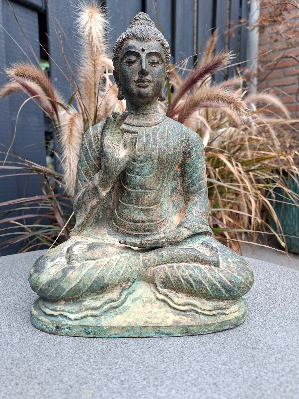 Mooi gepatineerd bronzen Boeddha/Buddha beeld, Huis en Inrichting, ?, Handgemaakt, Metaal, Gebruikt