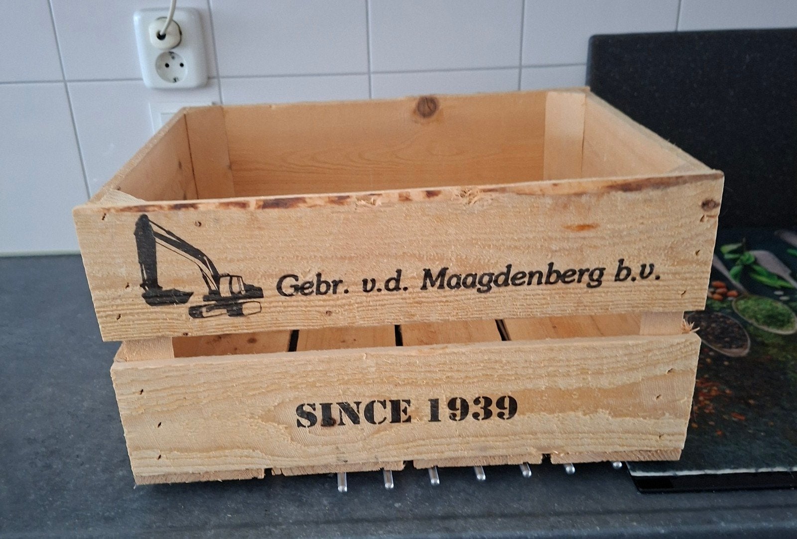 Ruw houten kratje, Huis en Inrichting, Woonaccessoires | Kisten, Ophalen, Zo goed als nieuw, Minder dan 50 cm