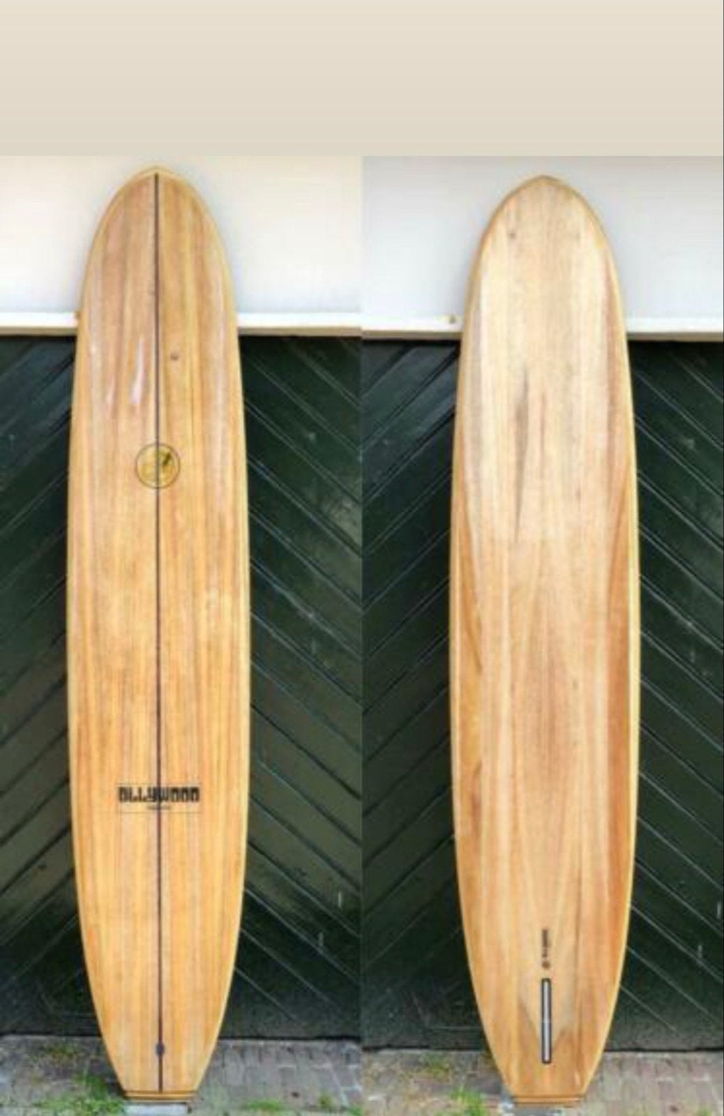 Uniek Ollywood Houten Longboard / Noserider (Handmade in NL), Watersport en Boten, Ophalen, Zo goed als nieuw, Longboard, Met vinnen