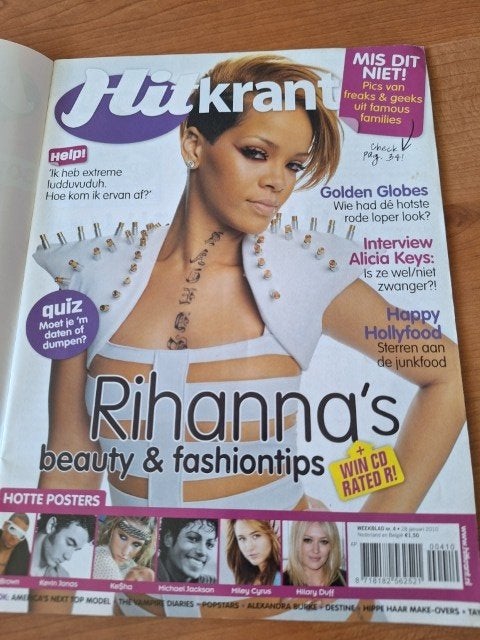 Hitkrant 2010 Rihanna Alicia Keys Model Miss Harajuku Kesha, Ophalen of Verzenden, 1980 tot heden, Nederland, Tijdschrift