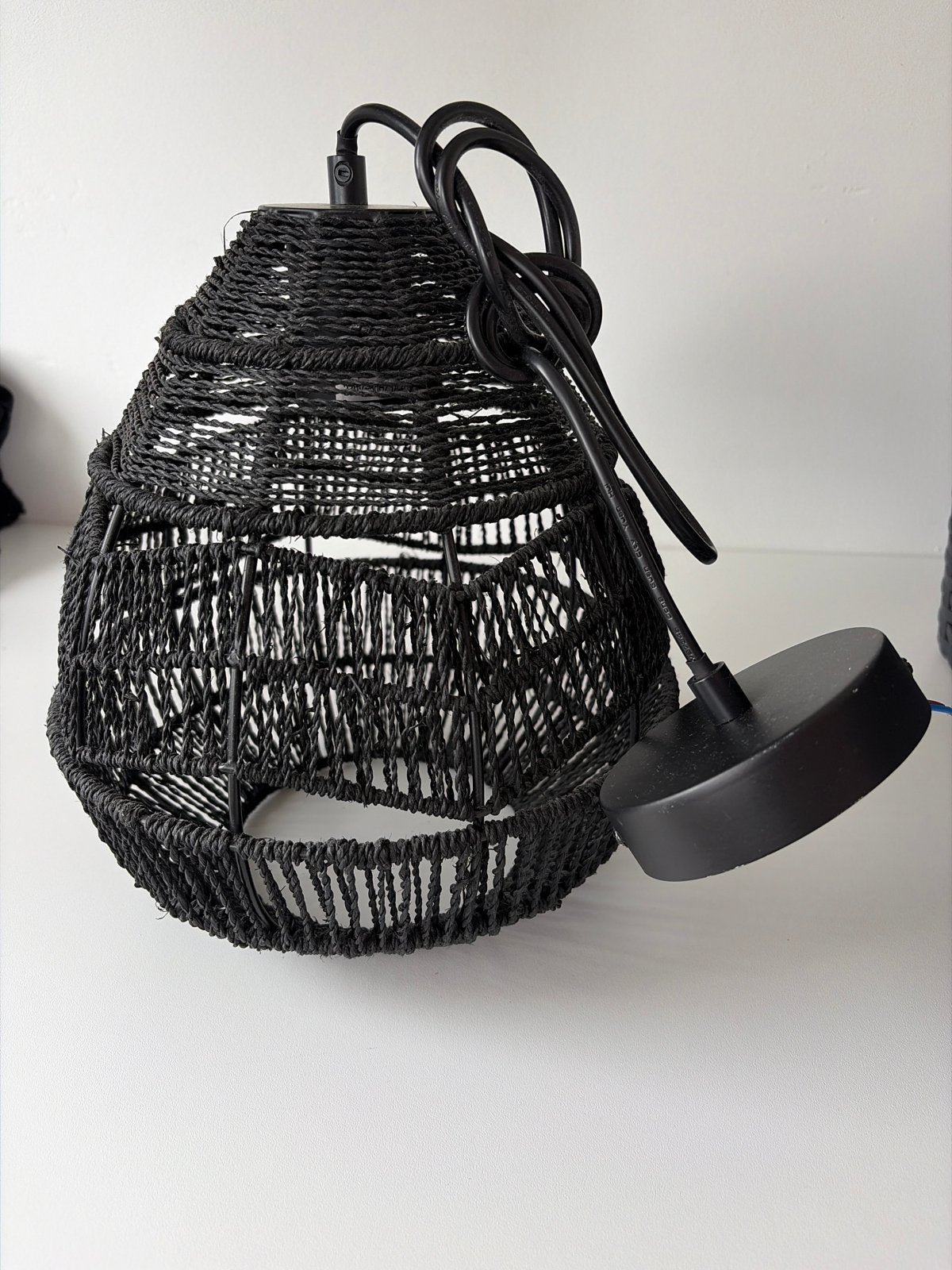 WOOOD hanglamp zwart Adelaide, Verzenden, Zo goed als nieuw, Overige materialen, E27 (groot)
