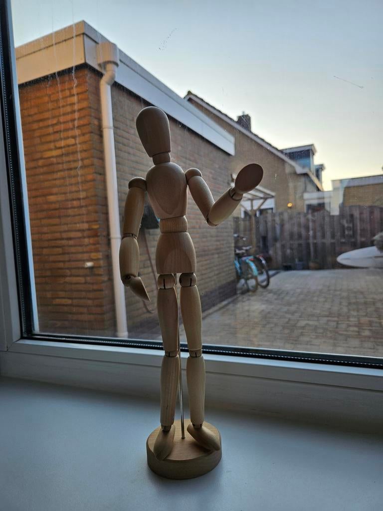 Houten tekenpop - Ideaal voor kunstenaars en hobbyisten, Hobby en Vrije tijd, Tekenen, Ophalen of Verzenden, Zo goed als nieuw