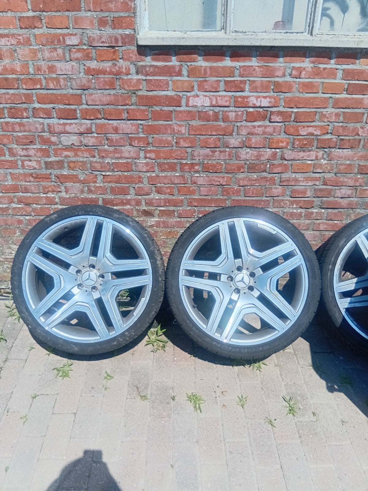 22 inch velgen Mercedes ML W166 met 3 goede banden, Ophalen of Verzenden