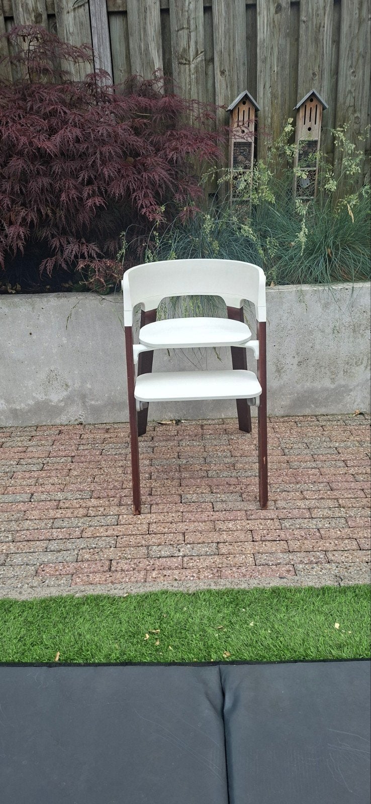 Stokke Steps Meegroeistoel - Wit met Houten Poten, Kinderen en Baby's, Kinderstoelen, Ophalen, Gebruikt, Meegroeistoel, Aanschuifbaar