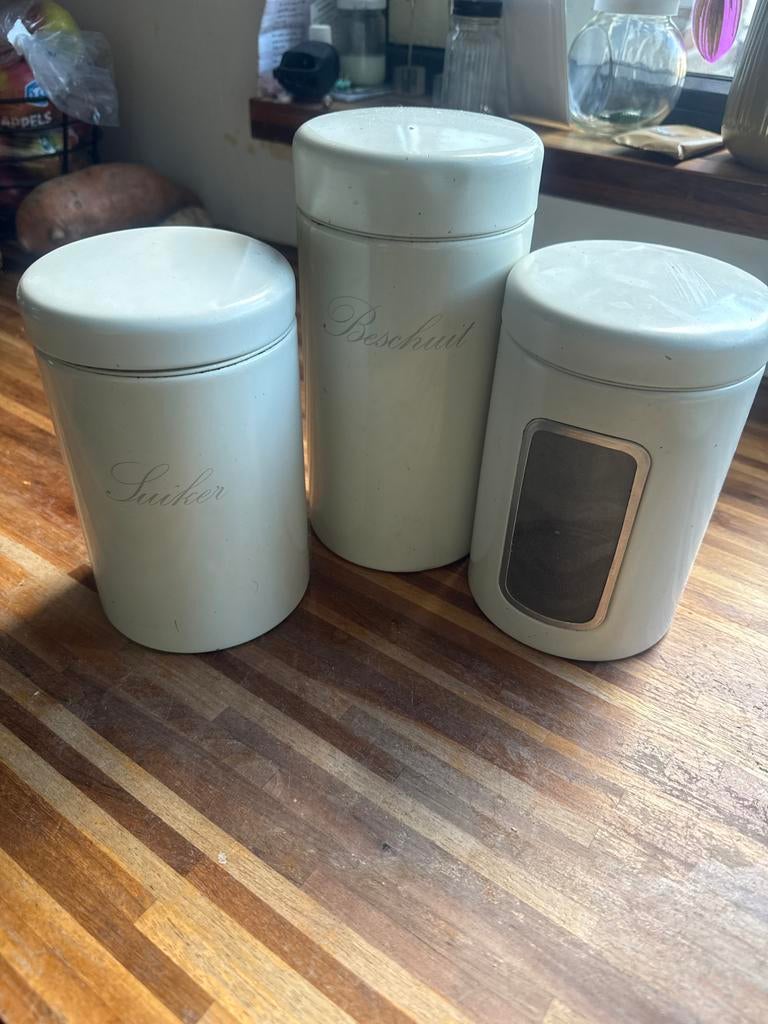 Brabantia blikken, Huis en Inrichting, Gebruikt, Ophalen of Verzenden, Voorraadpot, Metaal